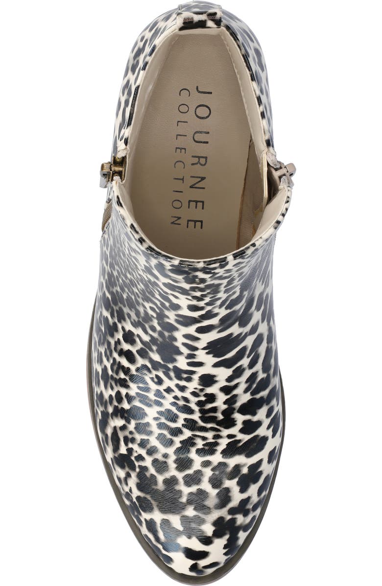 Journee Collection JOURNEE Rebel Side Zip Bootie, Alternate, color, Leopard