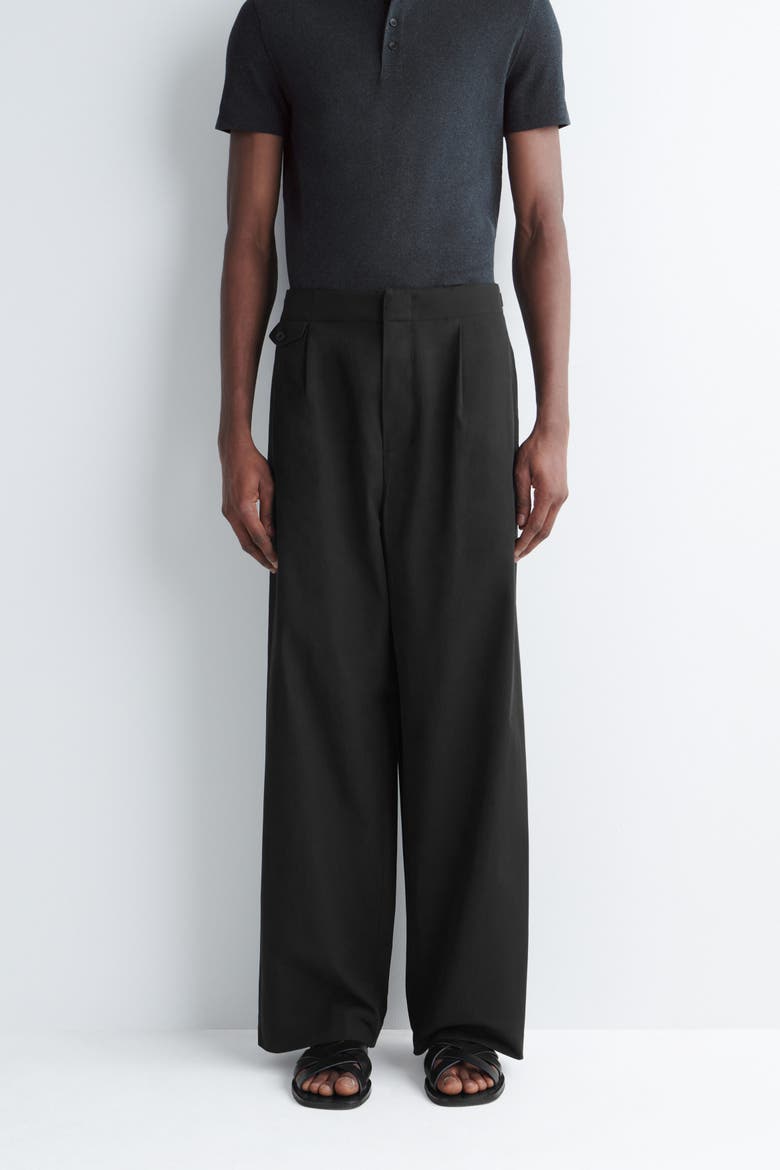 Pocket-detail Relaxed-fit Wide-leg Pants, Alternate, color, BLACK