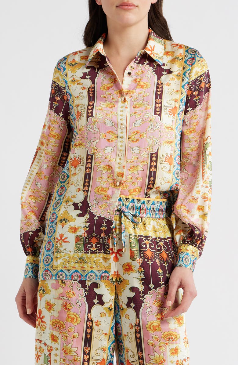 Elie Tahari The Lior Mix Print Woven Shirt, Main, color, Baroque Print