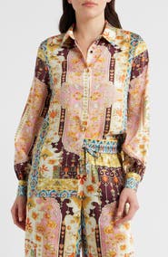 Elie Tahari The Lior Mix Print Woven Shirt