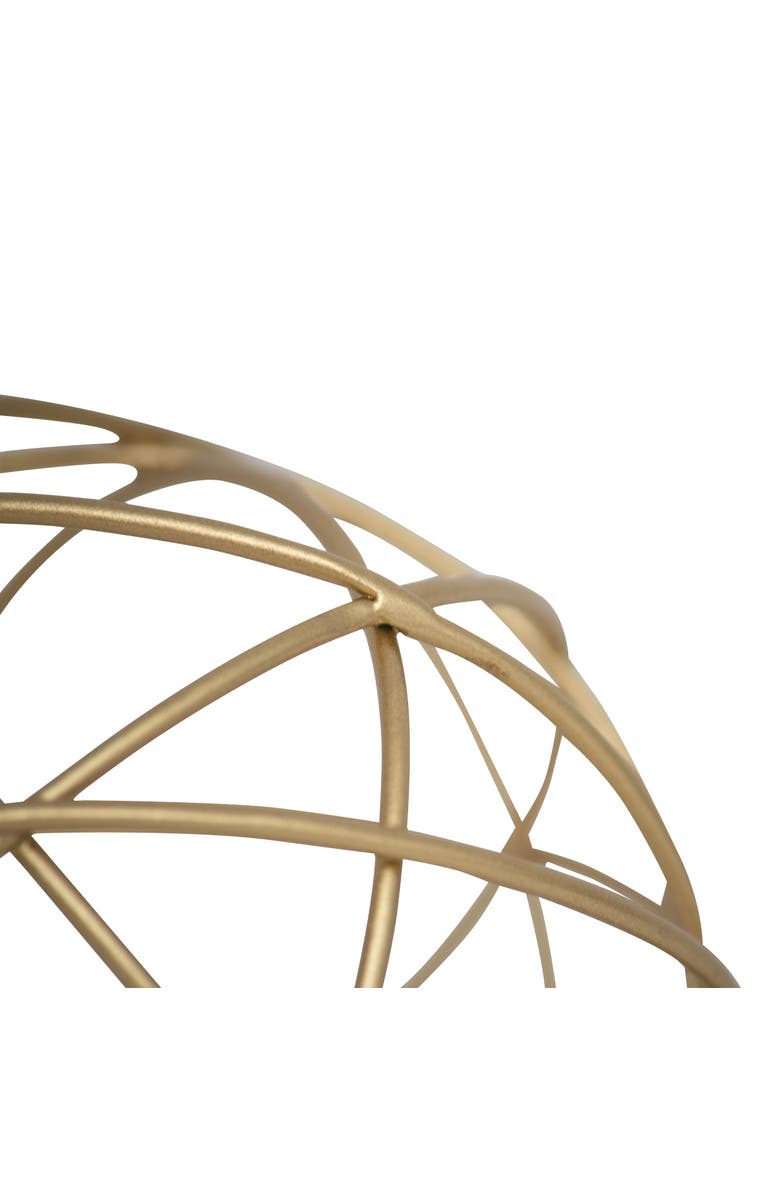Foreside Home and Garden 4" Doreen Small Decorative Abstract Themed Tabletop Brass Metal Accent Sphere Figurine, Alternate, color, Gold