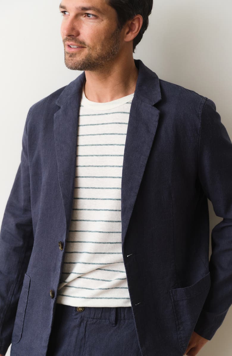 Marine Layer Hemp Blend Blazer, Alternate, color, Navy