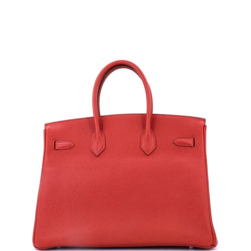 Pre-owned Hermes Hermes Birkin Handbag Red Togo With Palladium Hardware 35 In Red
