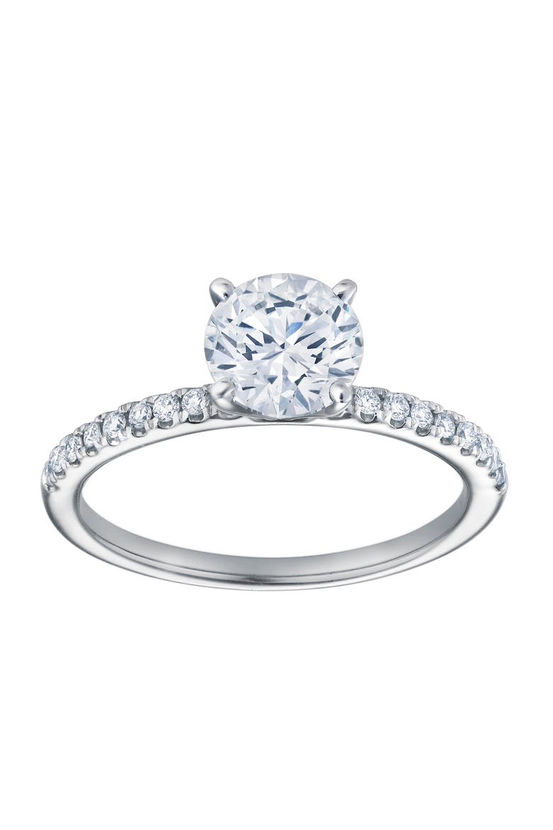 Kara 14K White Gold Round Lab Grown Diamond Engagement Ring - 1.15Ct, Main, color, 14K White Gold