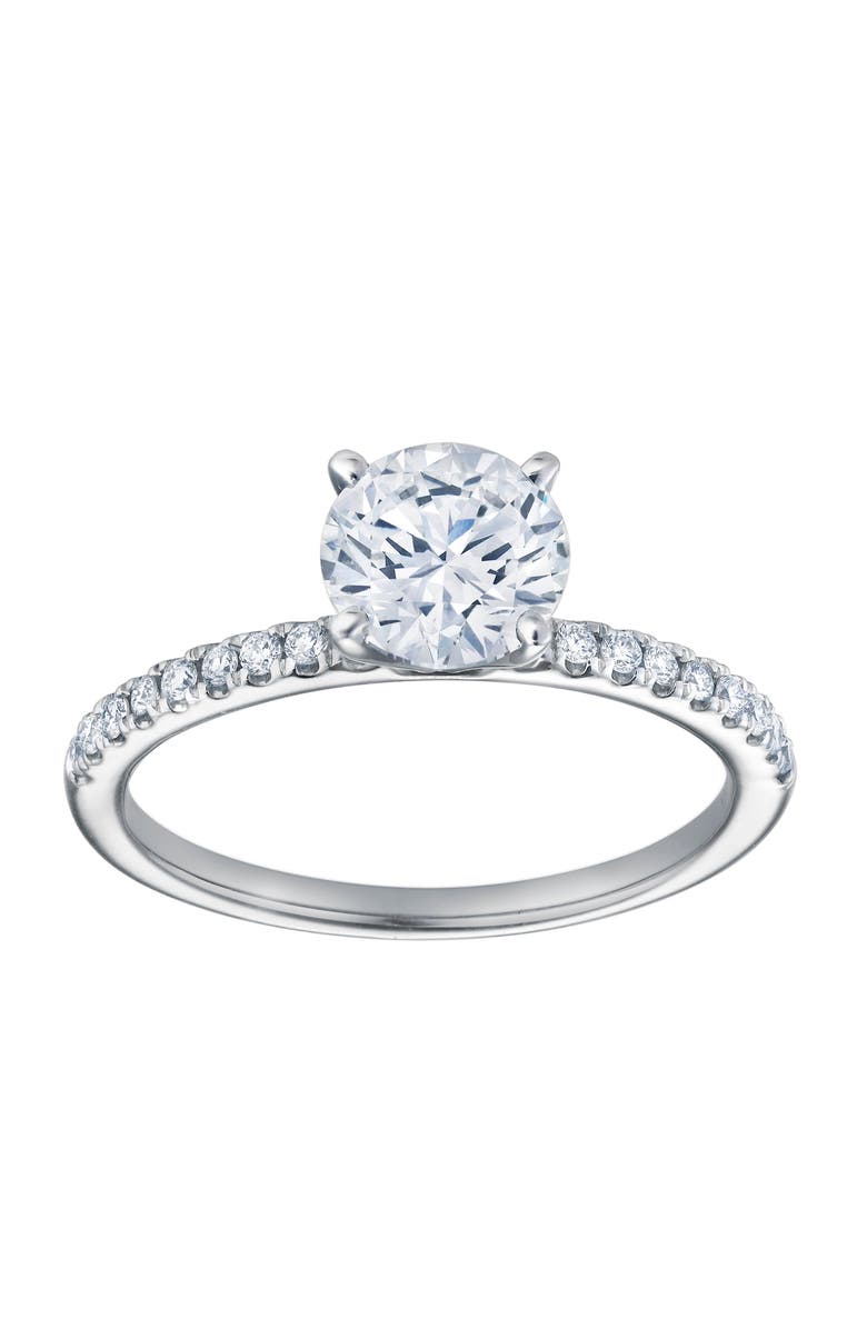 LuvMyJewelry Kara 14K White Gold Round Lab Grown Diamond Engagement Ring - 1.15Ct, Main, color, 14K White Gold