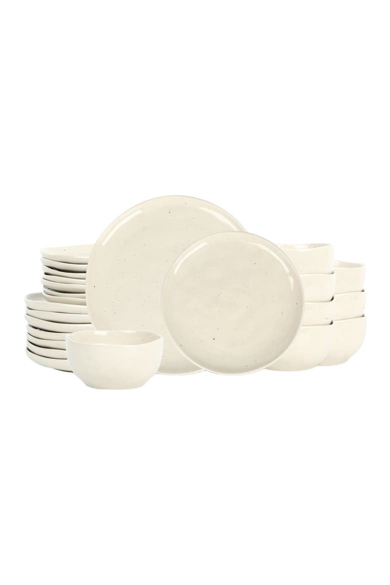 Mirella Stoneware 24-Piece Dinnerware Set, Main, color, Beige