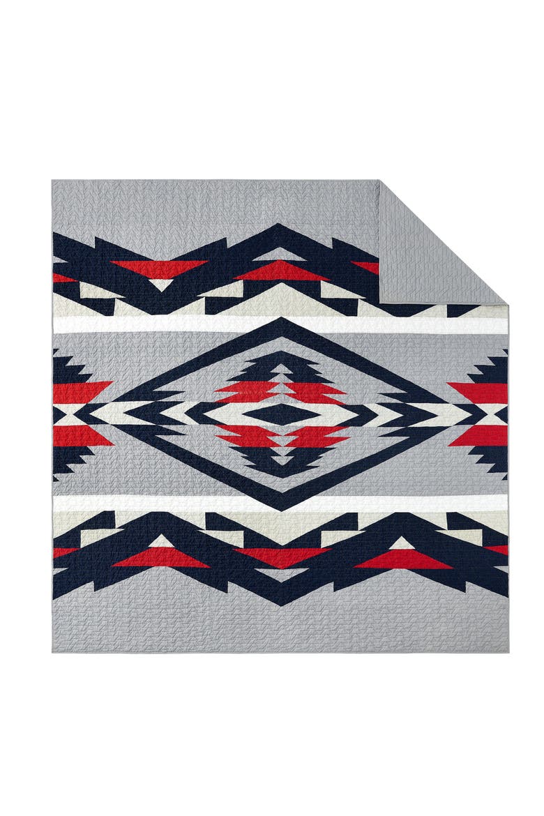 Tecopa Hills Reversible Quilt & Sham Set, Alternate, color, GRAY