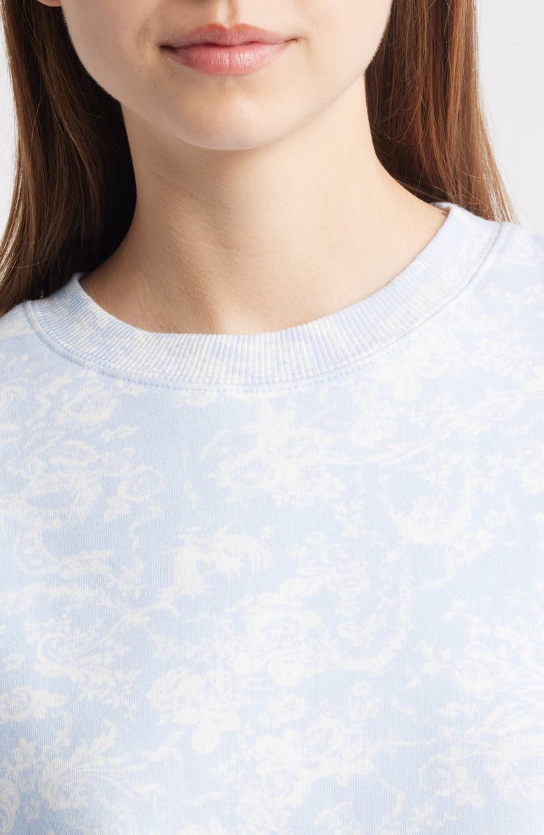 LoveShackFancy Palo Cotton Blend Sweatshirt, Alternate, color, Blue Cove