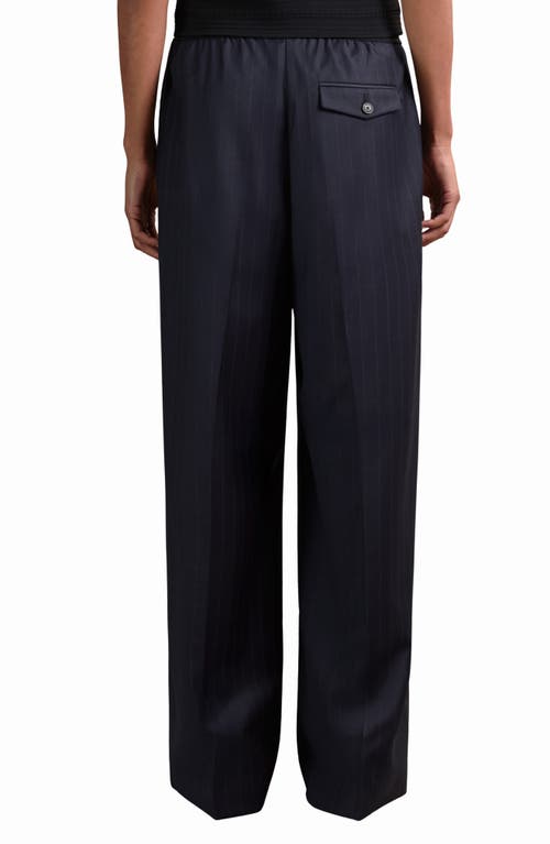 Reiss Neave Pinstripe Wide Leg Pants In Blue
