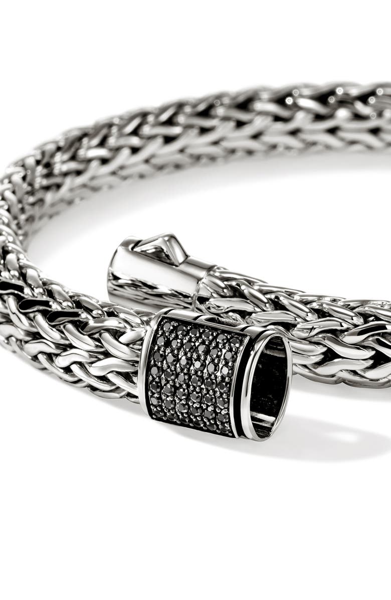 John Hardy Icon Bracelet, Sterling Silver, Pavé, 7.5mm, Alternate, color, Black Sapphire