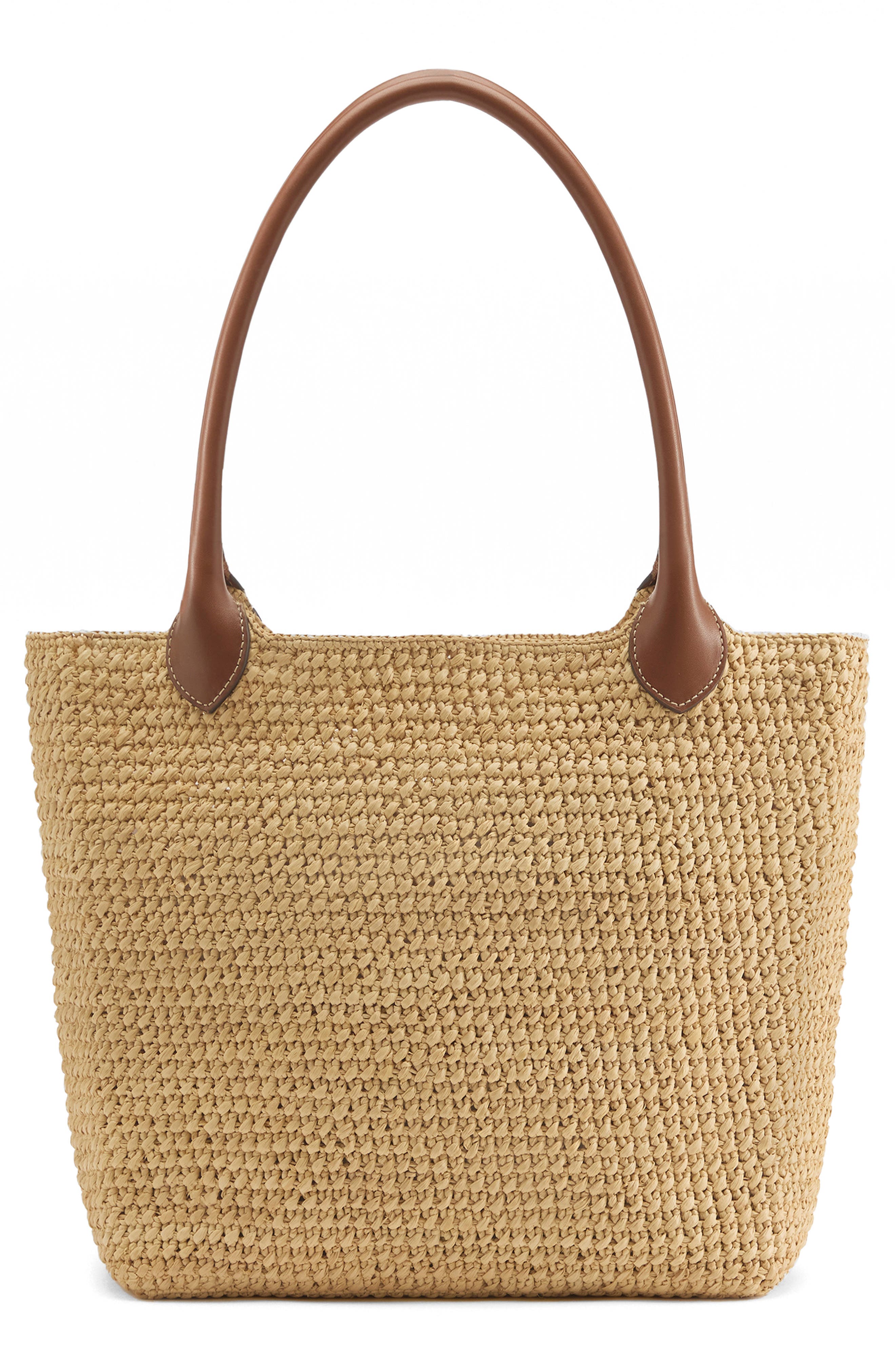 Ampara Woven Tote Bag, Alternate, color, NATURAL/ COTTO