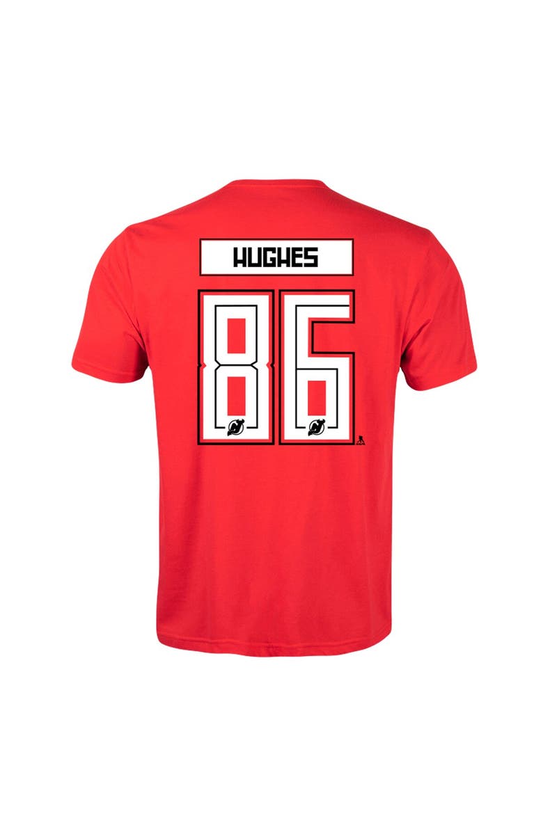 LEVELWEAR Men's Levelwear Jack Hughes Red New Jersey Devils Richmond Player Name & Number T-Shirt, Alternate, color, Red