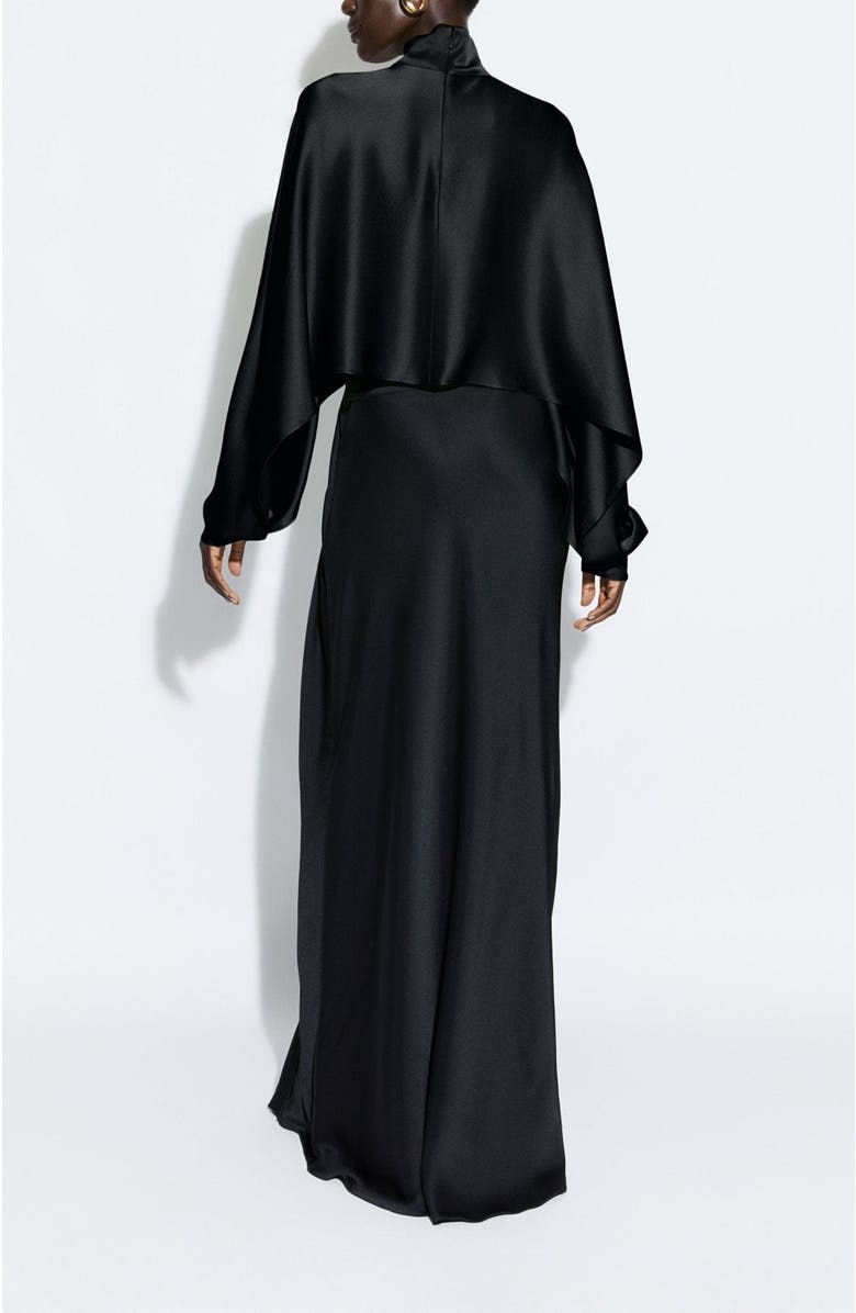 LAPOINTE Satin Caftan Top, Alternate, color, Black