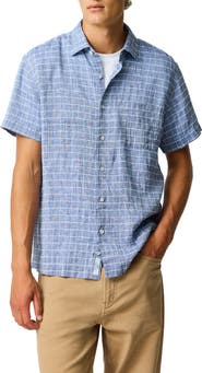 Rodd & Gunn Croftview Check Short Sleeve Linen & Cotton Button-Up Shirt