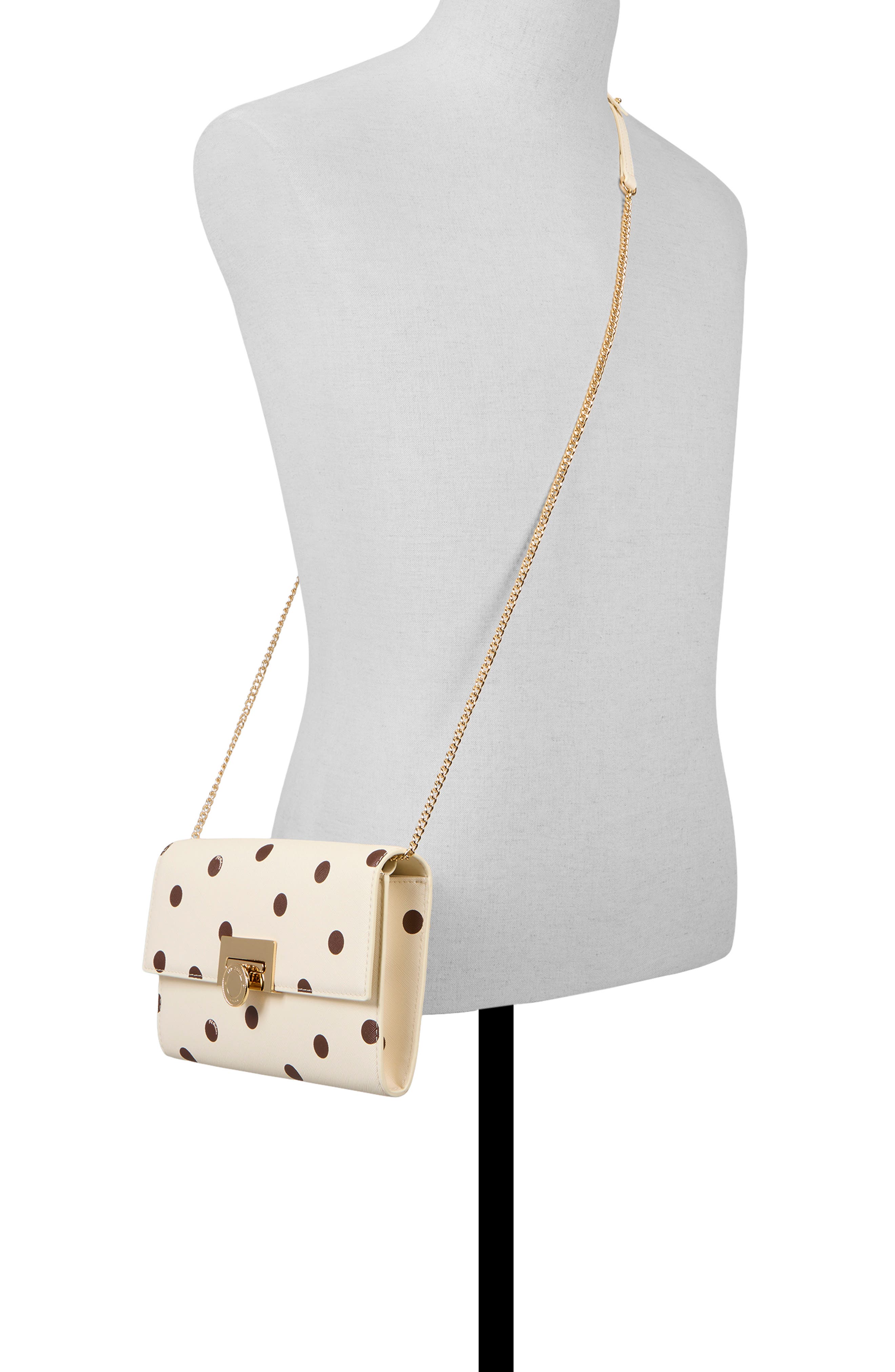 Parisa Polka Dot Faux Leather Crossbody Bag, Alternate, color, IVORY PRIMARY - MULTI