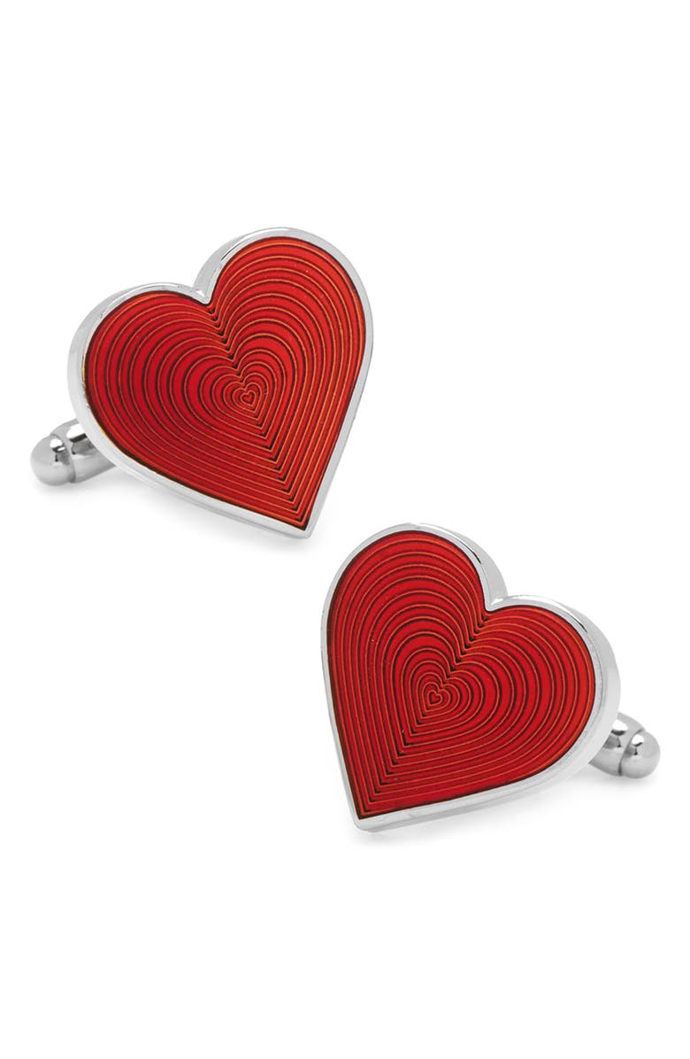 Cufflinks, Inc. Heart Cuff Links, Main, color, Red