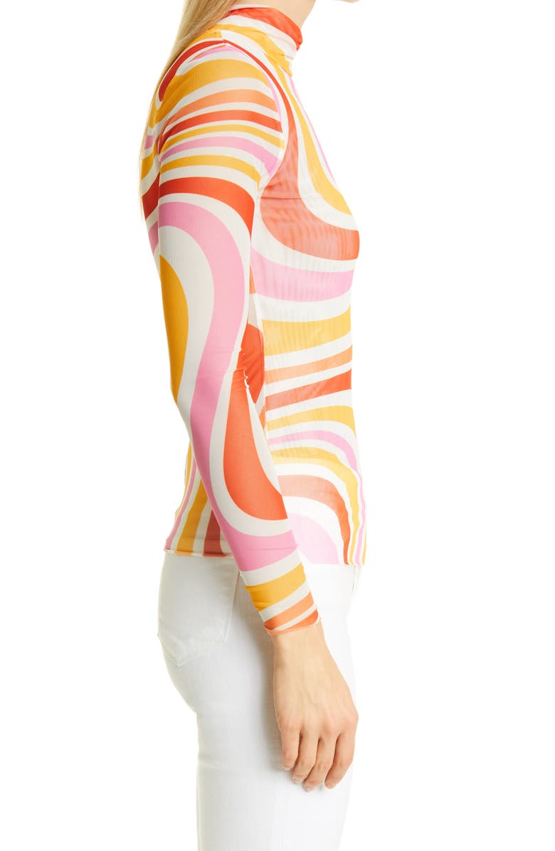 Ted Baker London Sarrahh Swirl Stretch Mesh Turtleneck, Alternate, color, 