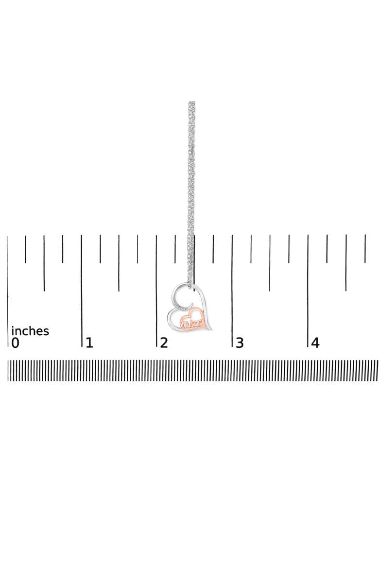 Haus of Brilliance 14K Rose Gold Plated Sterling Silver Diamond Accent Mom Heart Pendant Necklace, Alternate, color, White Gold Over Silver