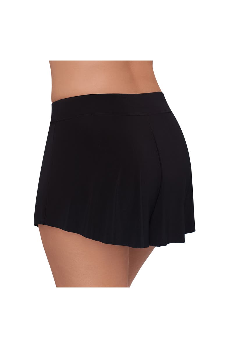 Trimshaper Mid-Rise Drape Control Plus Size Swim Short, Alternate, color, Black