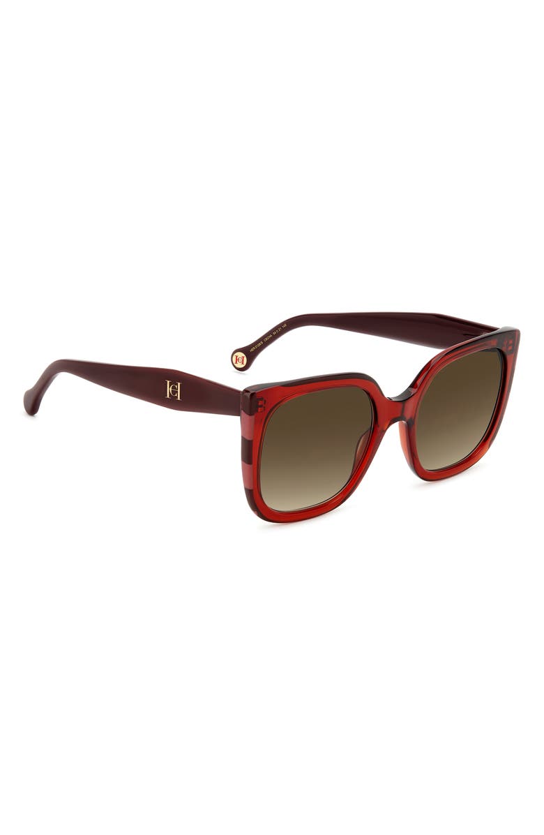Carolina Herrera 54mm Square Sunglasses, Alternate, color, Burgundy Red