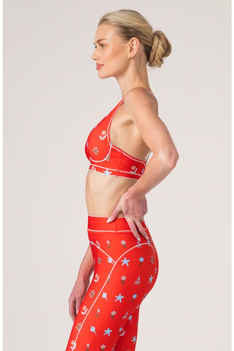 Red Tides Sports Bra, Alternate, color, Red