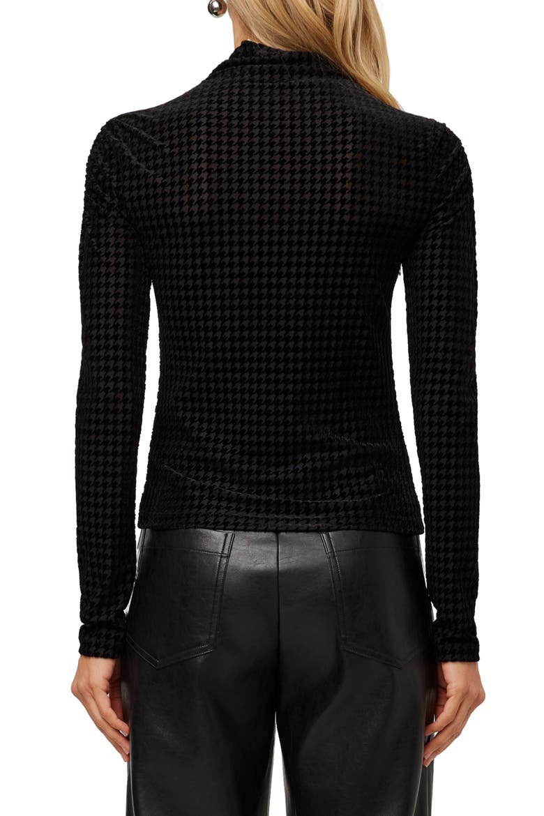 Velvet Burnout Ruched Top, Alternate, color, BLACK