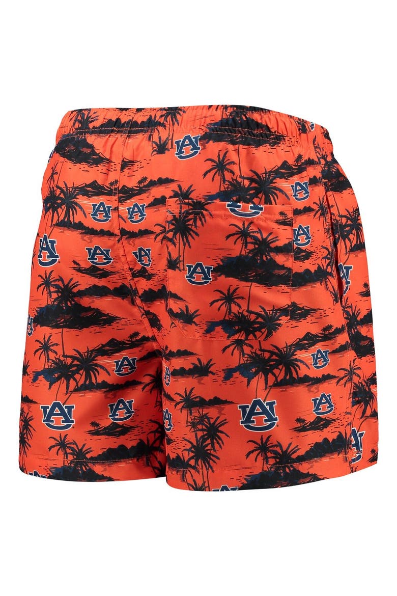 Men's FOCO Orange Auburn Tigers Island Palm Swim Trunks, Alternate, color, Orange