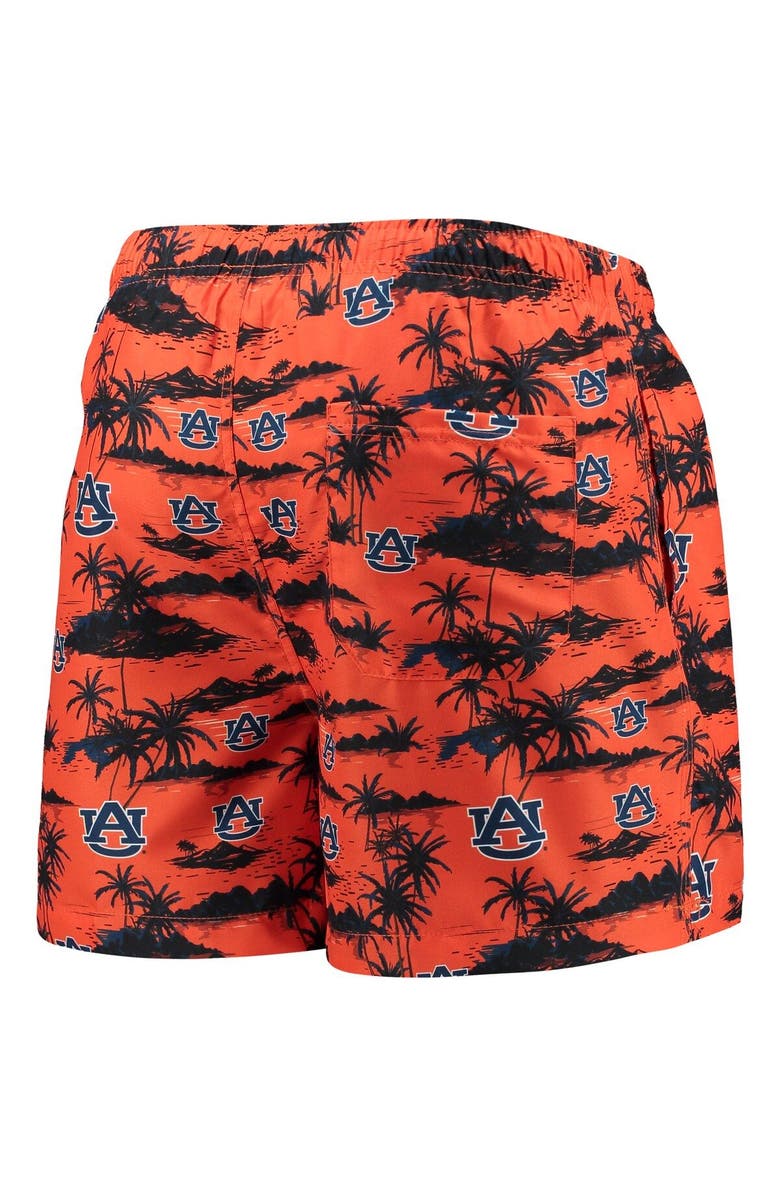 FOCO Men's FOCO Orange Auburn Tigers Island Palm Swim Trunks, Alternate, color,
