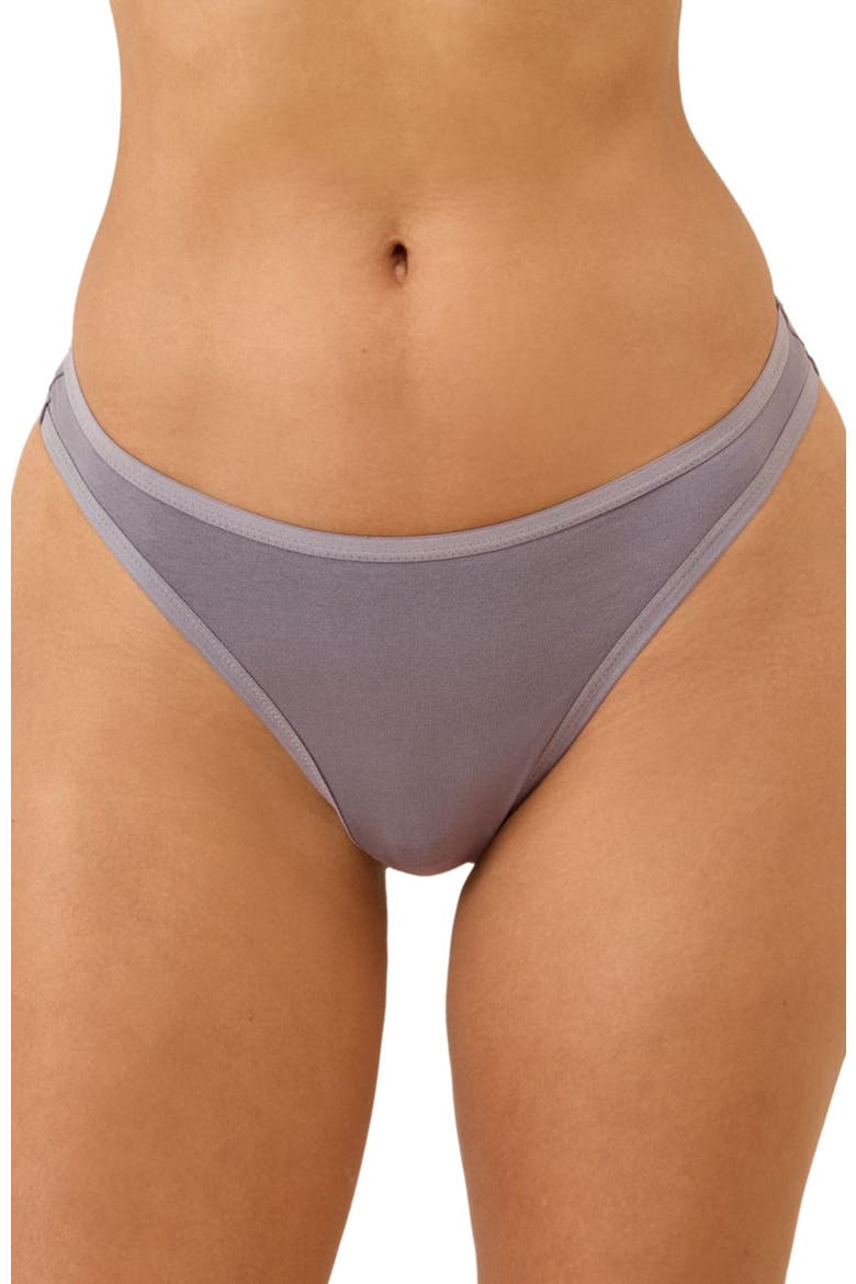 Everyday Mid Rise Thong 5-Pack, Alternate, color, Lavender Petals