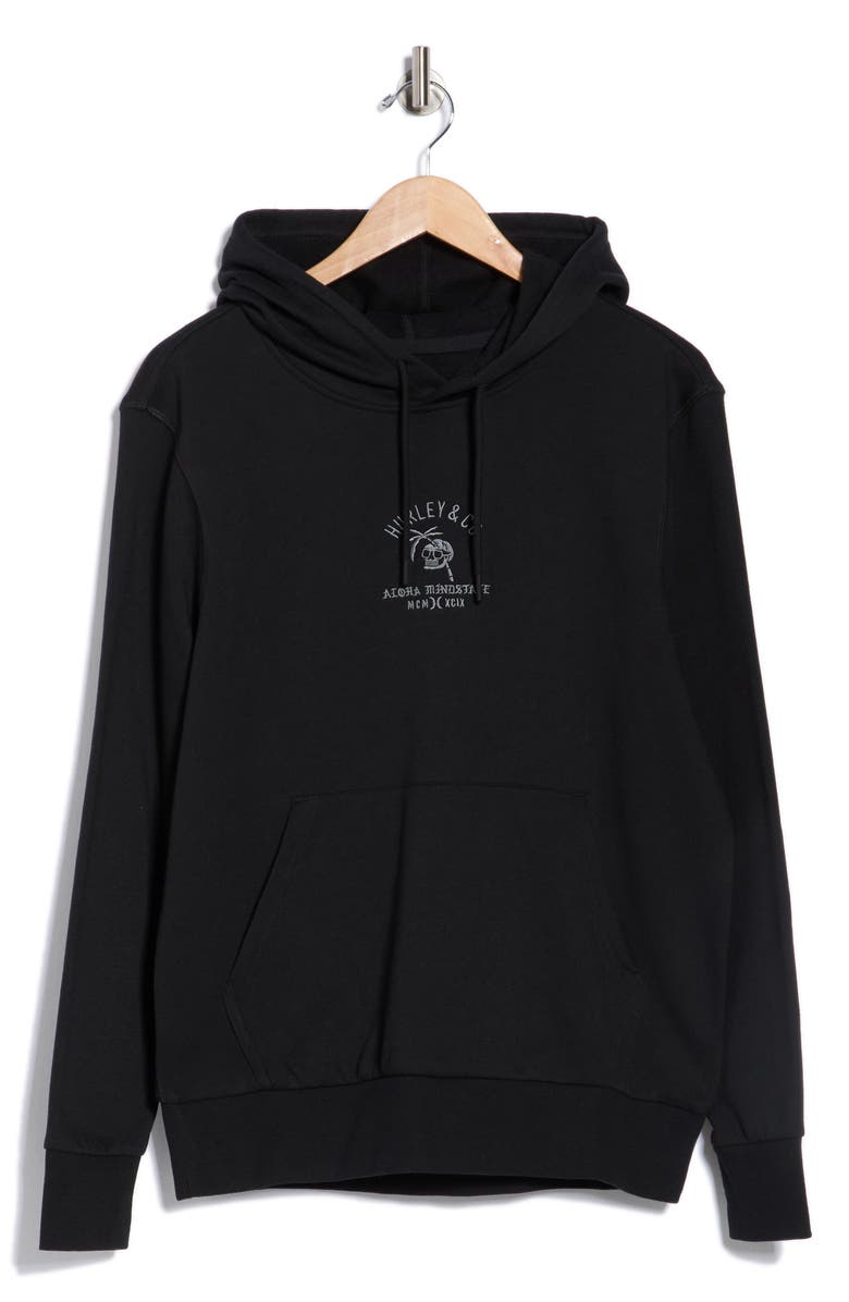 Hurley Cotton Blend Hoodie, Alternate, color, Black
