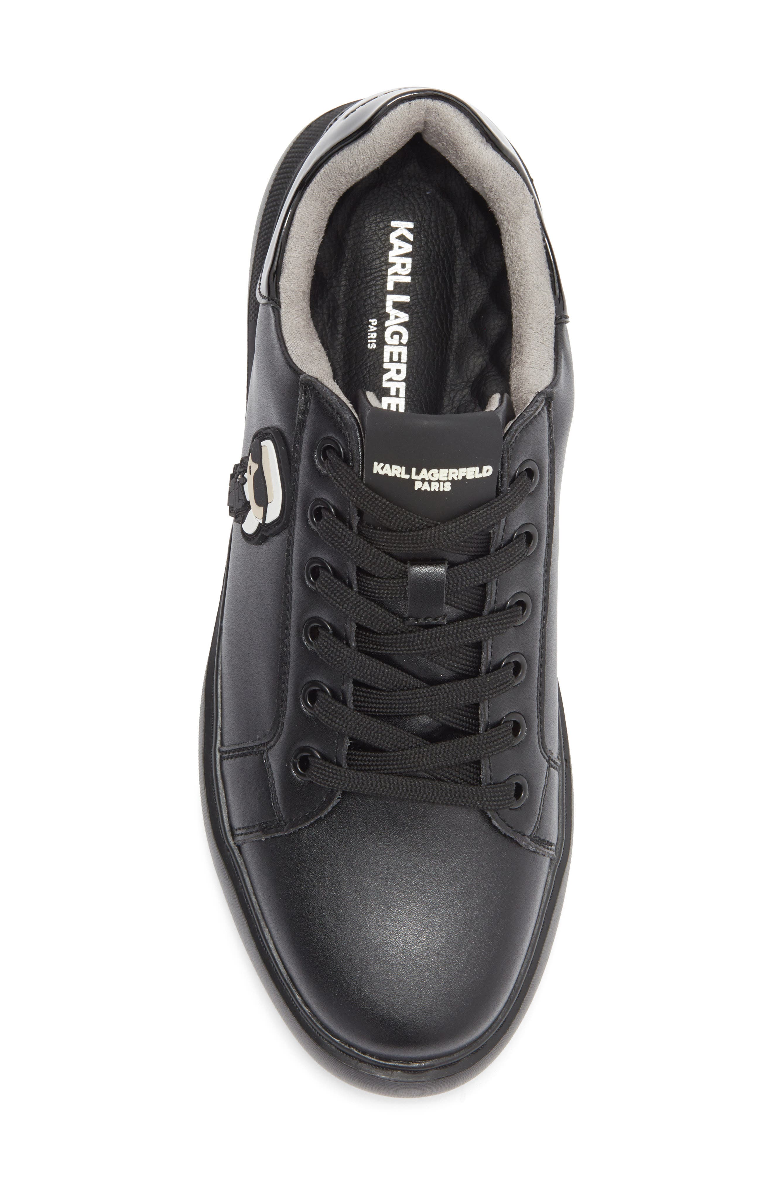 KARL LAGERFELD PARIS Karl Patch Sneaker, Alternate, color, Black/ Black