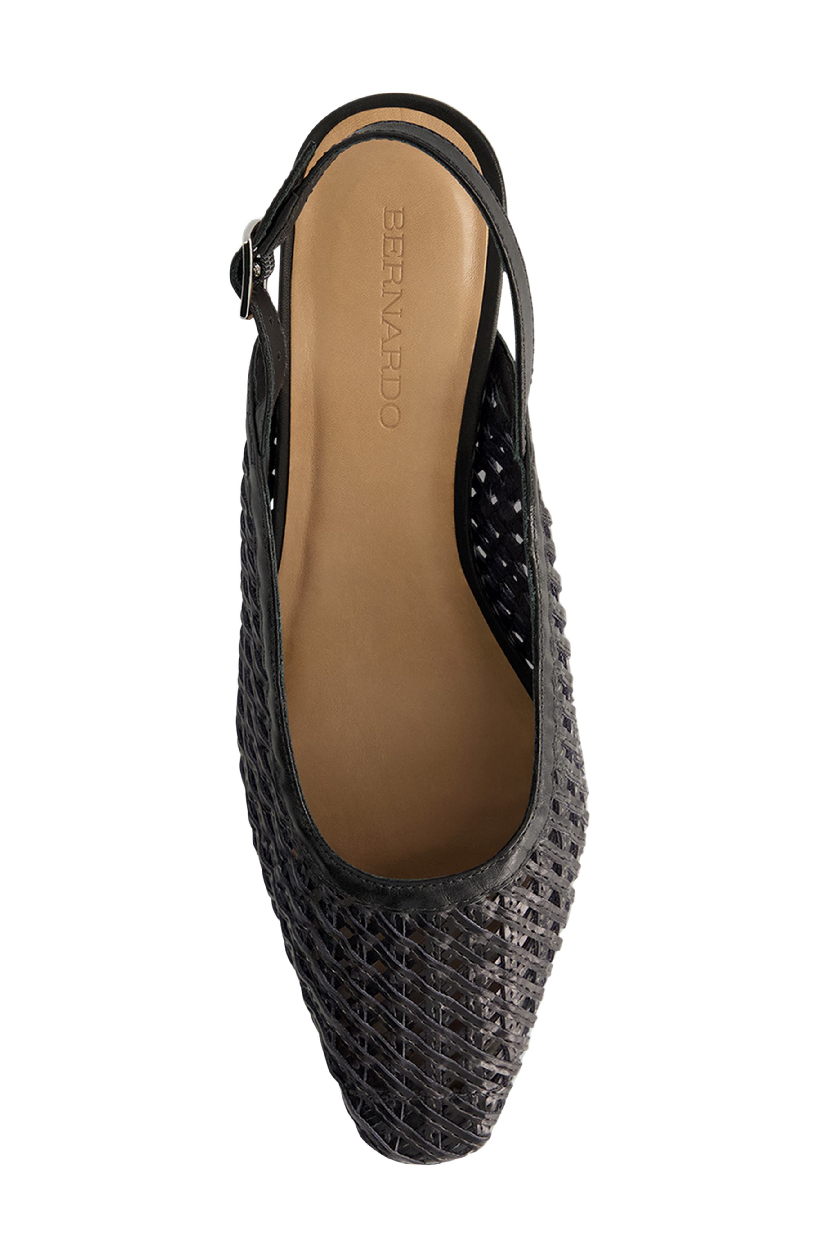 Bernardo Footwear Athena Slingback Pump, Alternate, color, Black Airy Woven Pu/ Antique