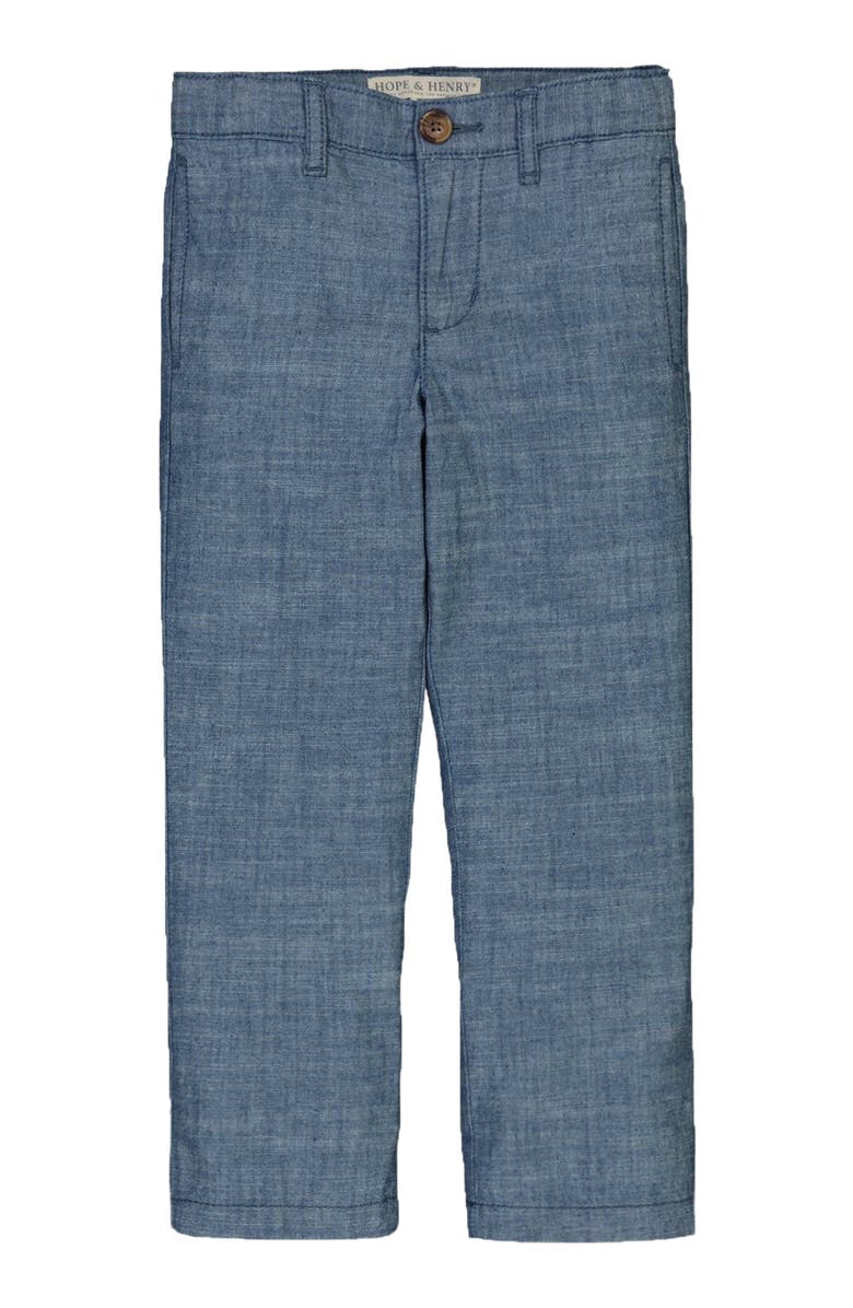 Hope & Henry Baby Boys' Organic Chambray Suit Pant, Infant, Alternate, color,