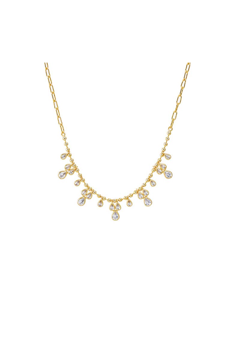 BY ADINA EDEN Multi CZ Bezel Accented Link Necklace, Main, color, Gold