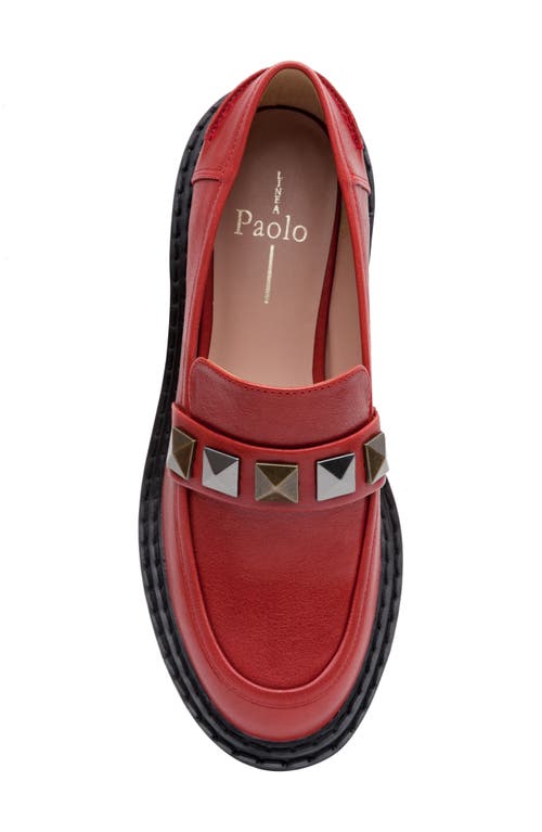 Linea Paolo Essex Platform Loafer In Dark Red