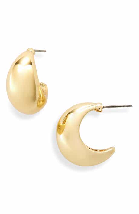 NORDSTROM RACK Waterproof Chubby Tapered Hoop Earrings