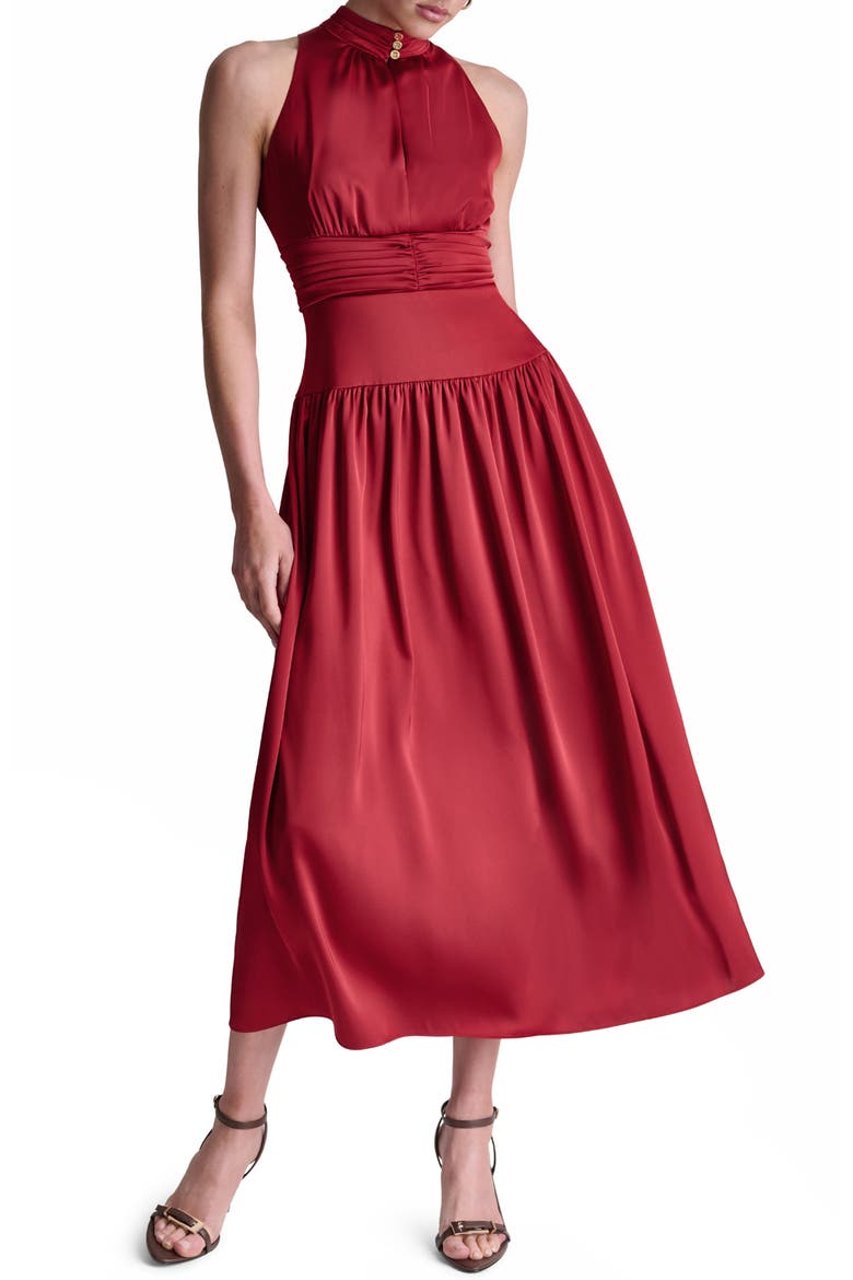 Mock Neck Maxi Dress, Main, color, TOSCANA CLAY