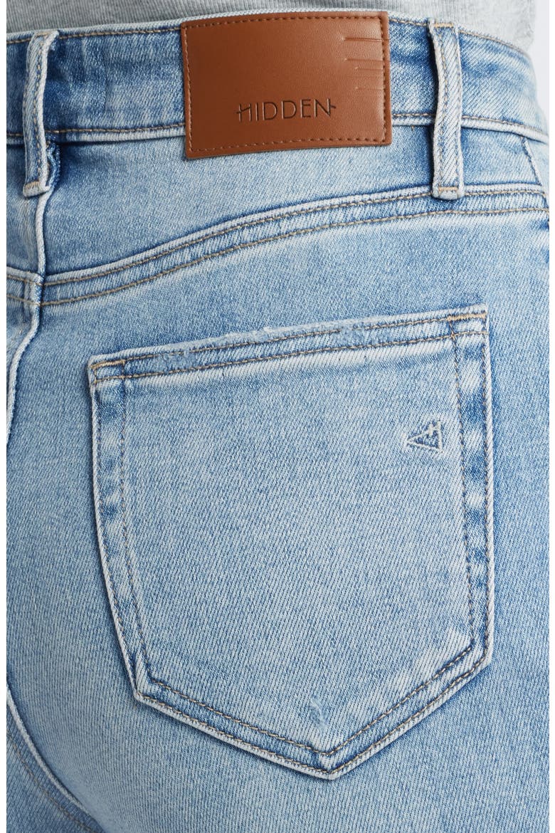 High Waist Ripped Straight Leg Jeans, Alternate, color, MEDIUM WASH