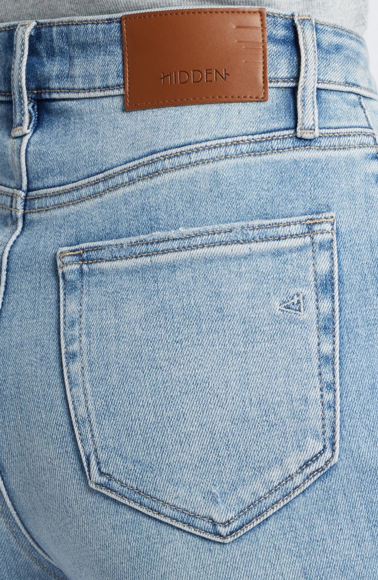 HIDDEN JEANS High Waist Ripped Straight Leg Jeans, Alternate, color, Medium Wash