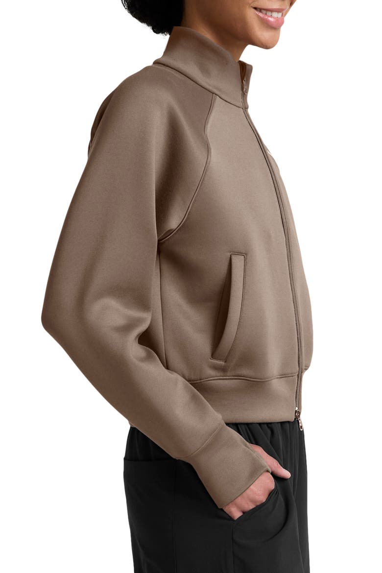 Piping Detail Bomber Jacket, Alternate, color, CAPPUCCINO