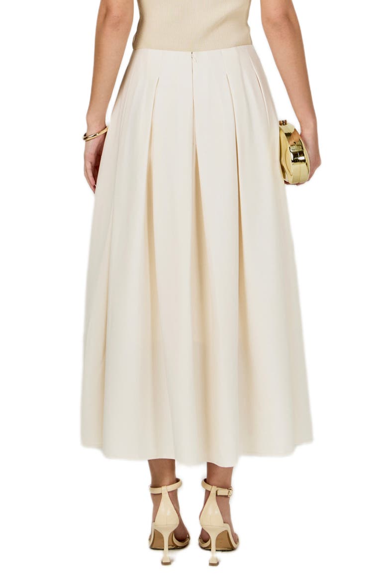 Pleated Midi Skirt, Alternate, color, IVORY