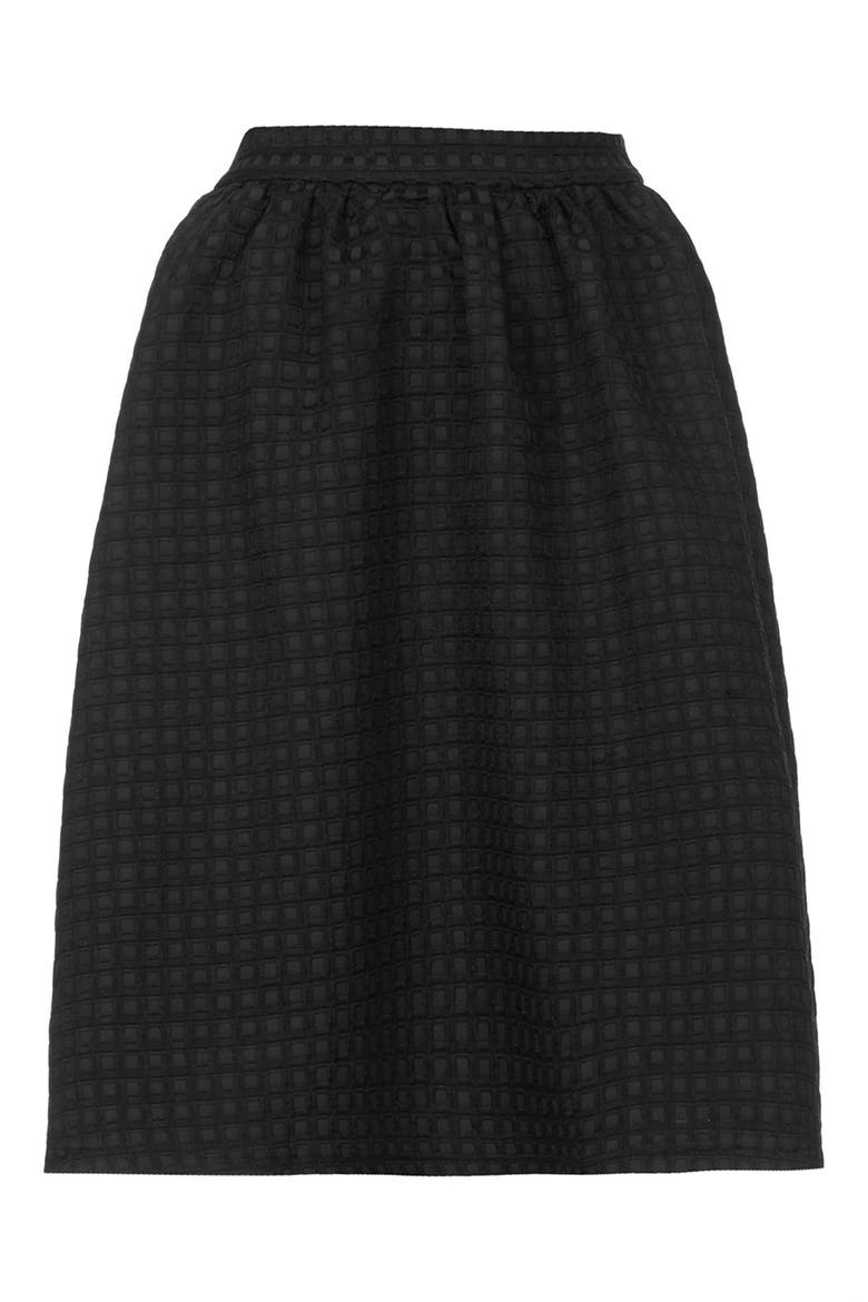 Textured A-Line Skirt, Alternate, color, BLACK