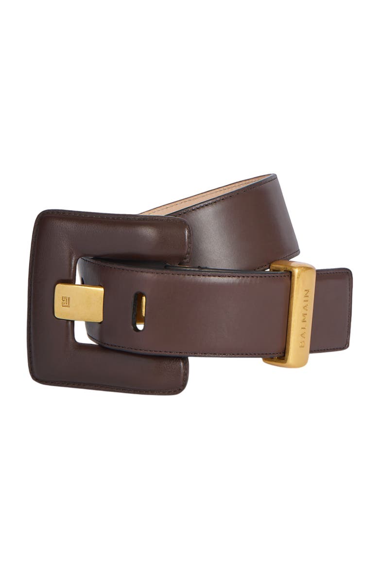 Anthem Large Smooth Leather Belt, Alternate, color, dark brown