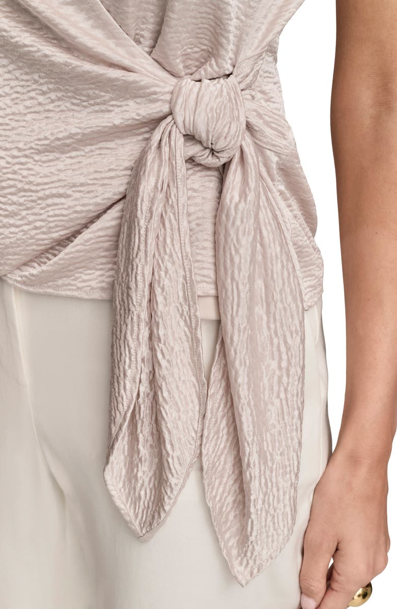 Donna Karan New York Textured Satin Sleeveless Wrap Top, Alternate, color, 