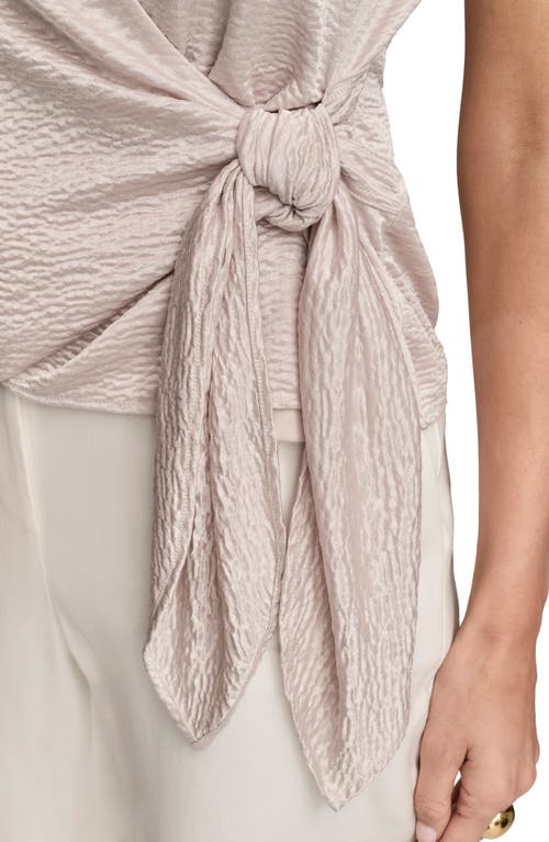 DONNA KARAN DONNA KARAN NEW YORK TEXTURED SATIN SLEEVELESS WRAP TOP