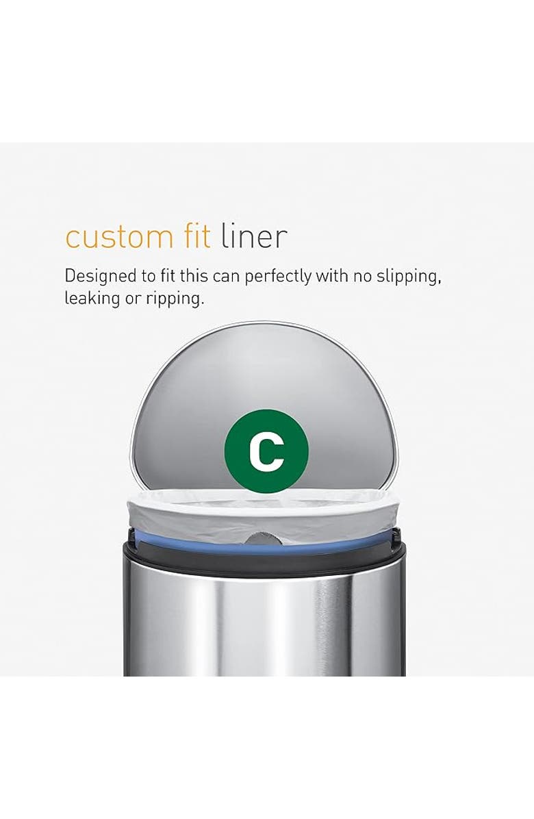 simplehuman Code C Custom Fit Liners with Quick Dispense Packs, Alternate, color, 100 Liners