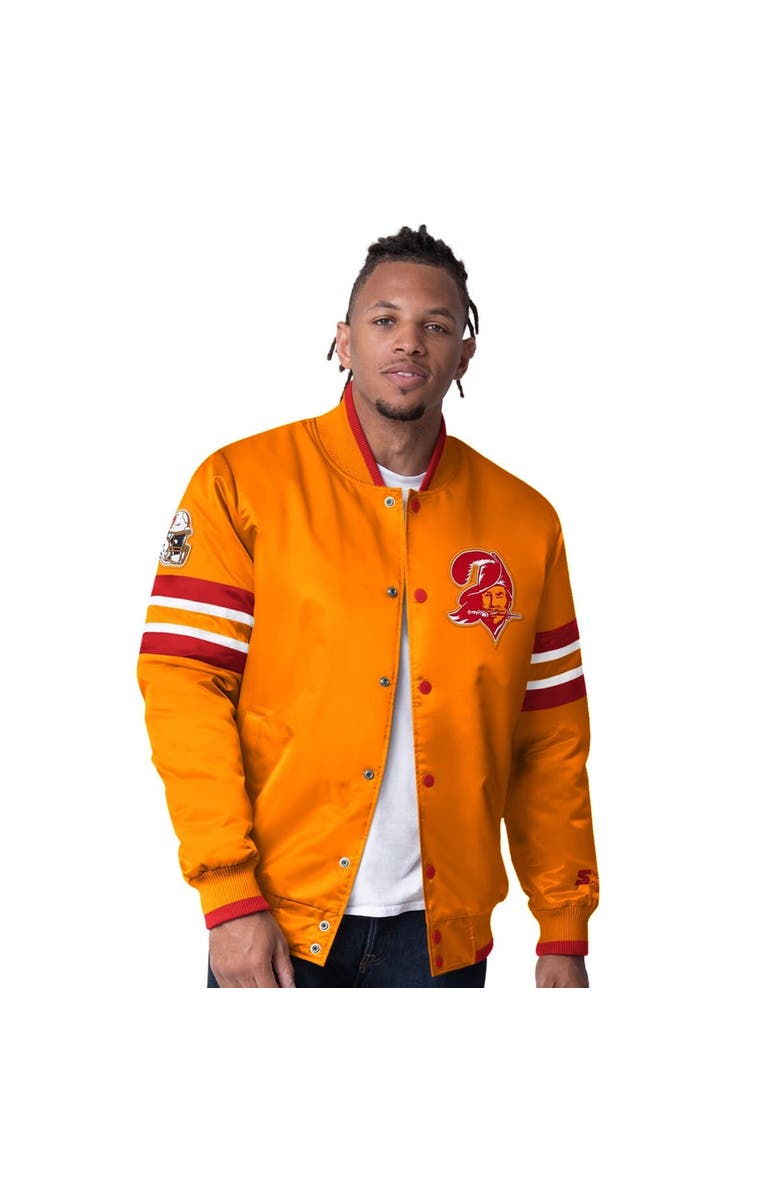 STARTER Men's Starter  Orange Tampa Bay Buccaneers Vintage Logo Scout I Full-Snap Varsity Jacket, Main, color, Orange