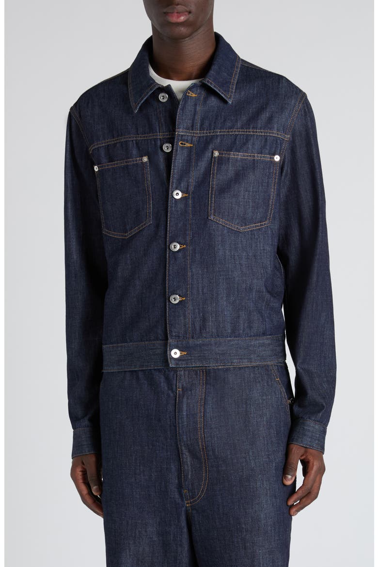 Indigo Wash Denim Trucker Jacket, Main, color, 4245 INDIGO