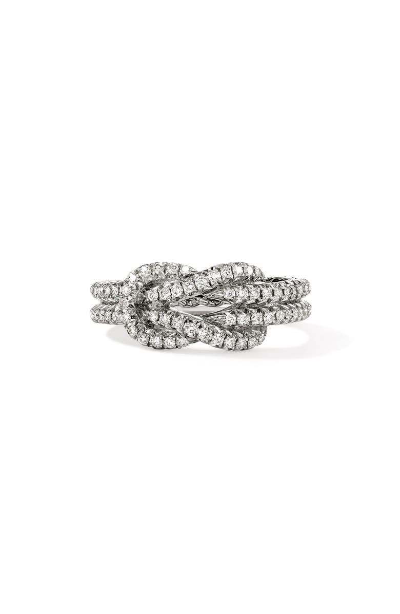 John Hardy Love Knot Ring, Diamonds, Main, color, Silver