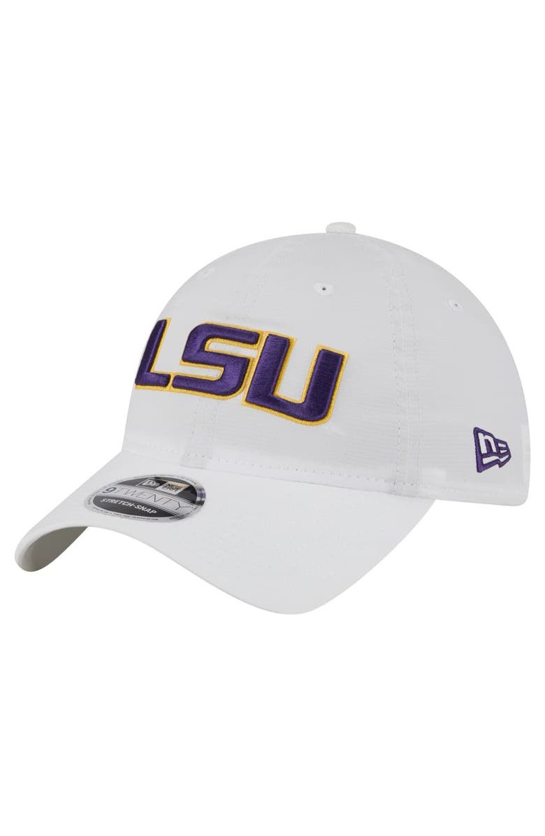 New Era Men's New Era White LSU Tigers Active Ripstop 9TWENTY Adjustable Hat, Main, color, 